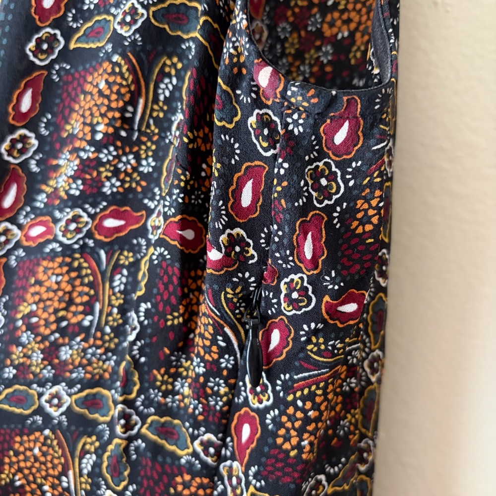 A.L.C. | 100% Silk Hartmann Printed Sleeveless Dress Scarf Print Ruffled Size 10 - Picture 5 of 11
